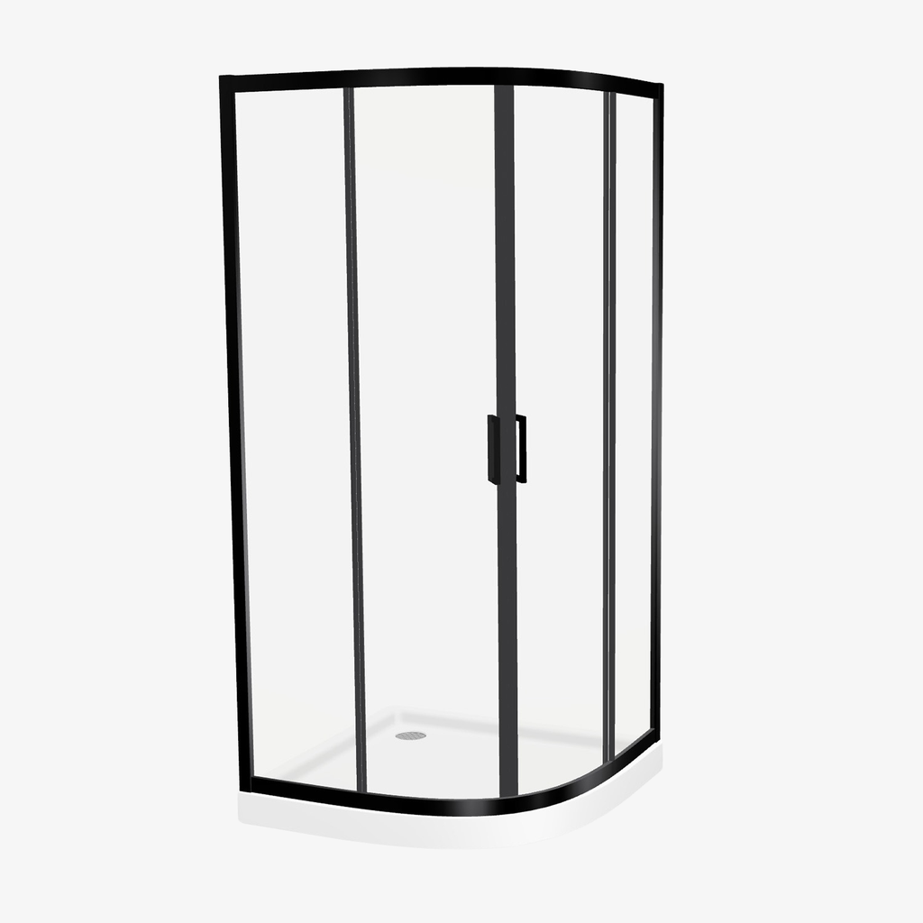 [20320024] Douchecabine Kwartrond Esmee Zwart 90x90 cm 6 mm
