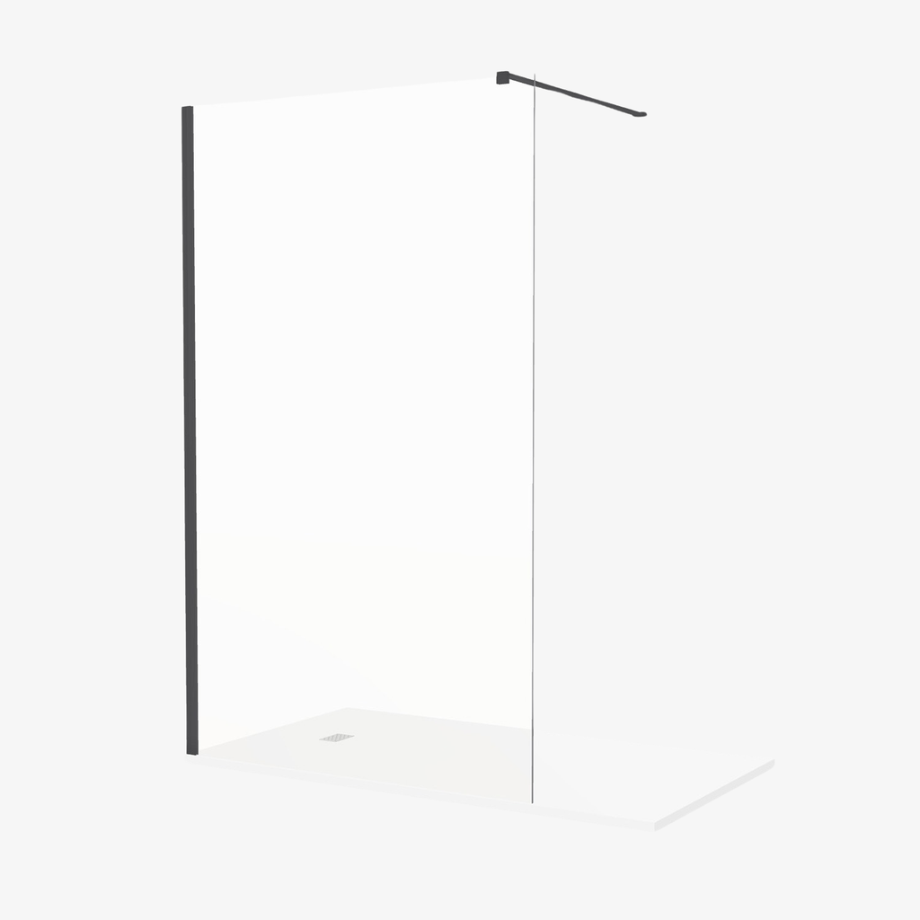 [20310078] Inloopdouche Xena 110 cm Mat Zwart Profiel Easy Clean 8 mm Veiligheidsglas Nano-Coating
