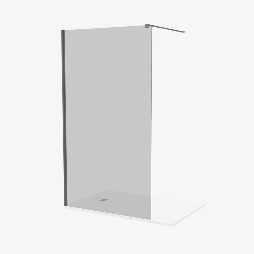 [20310074] Inloopdouche Vera 110 cm 8 mm Rookglas Zwart Profiel