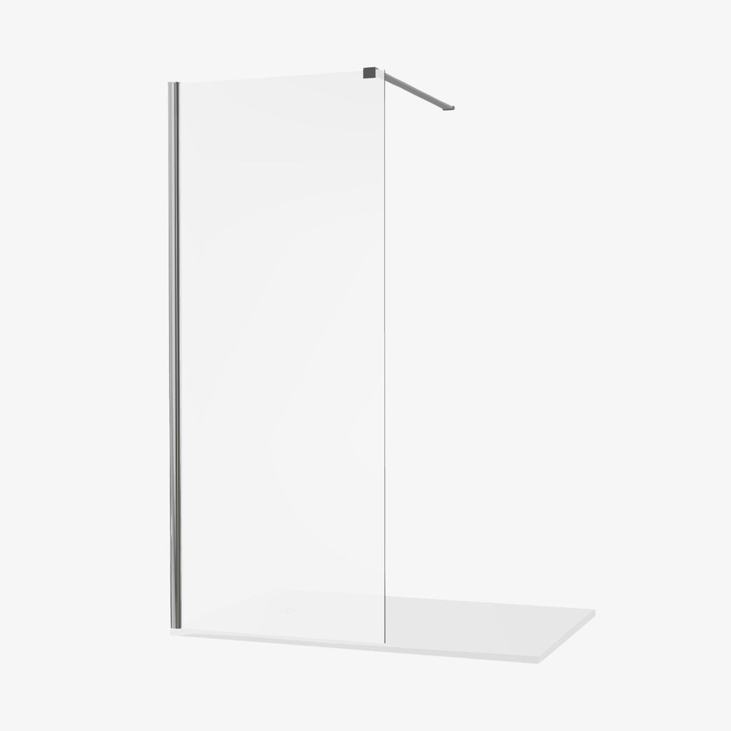 [20310006] Pip Inloopdouche Spiegelglas Douchewand 80 cm 8 mm Chroom Veiligheidsglas Easy clean Nano coating Omkeerbaar