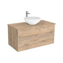 Essen Badkamermeubel 100 cm Dorado - Onderkast MDF - Softclose semi handgreep 2 lades Inclusief keramische waskom met wastafelblad