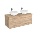 Essen Badkamermeubel 120 cm Dorado - Onderkast MDF - Softclose semi handgreep 2 lades Inclusief keramische waskom met wastafelblad