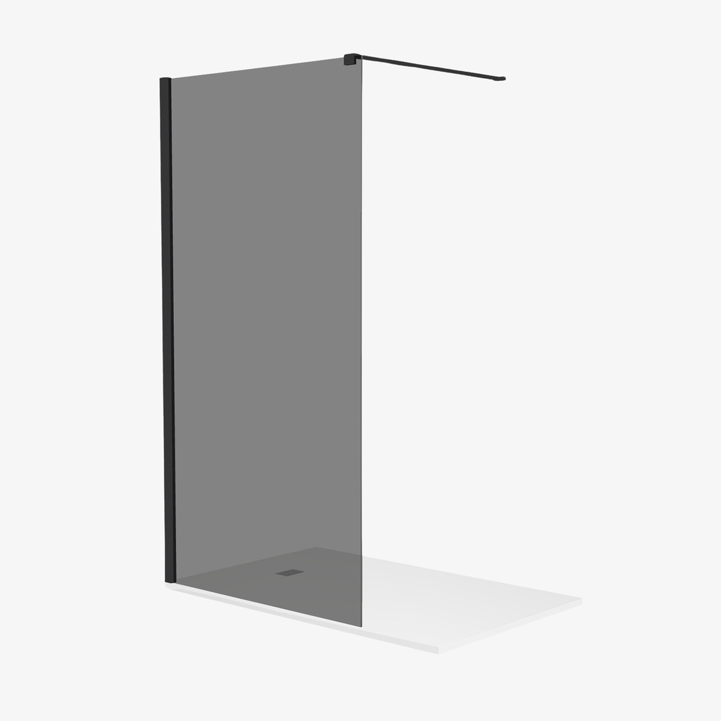 [20310027] Myrthe Inloopdouche Douchewand Rookglas 100 cm 8 mm Veiligheidsglas Zwart mat Profiel