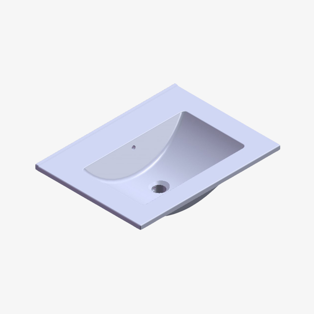 [10412029] Wastafel Sofie Zonder Kraangat Hoogglans Wit 60x46 cm