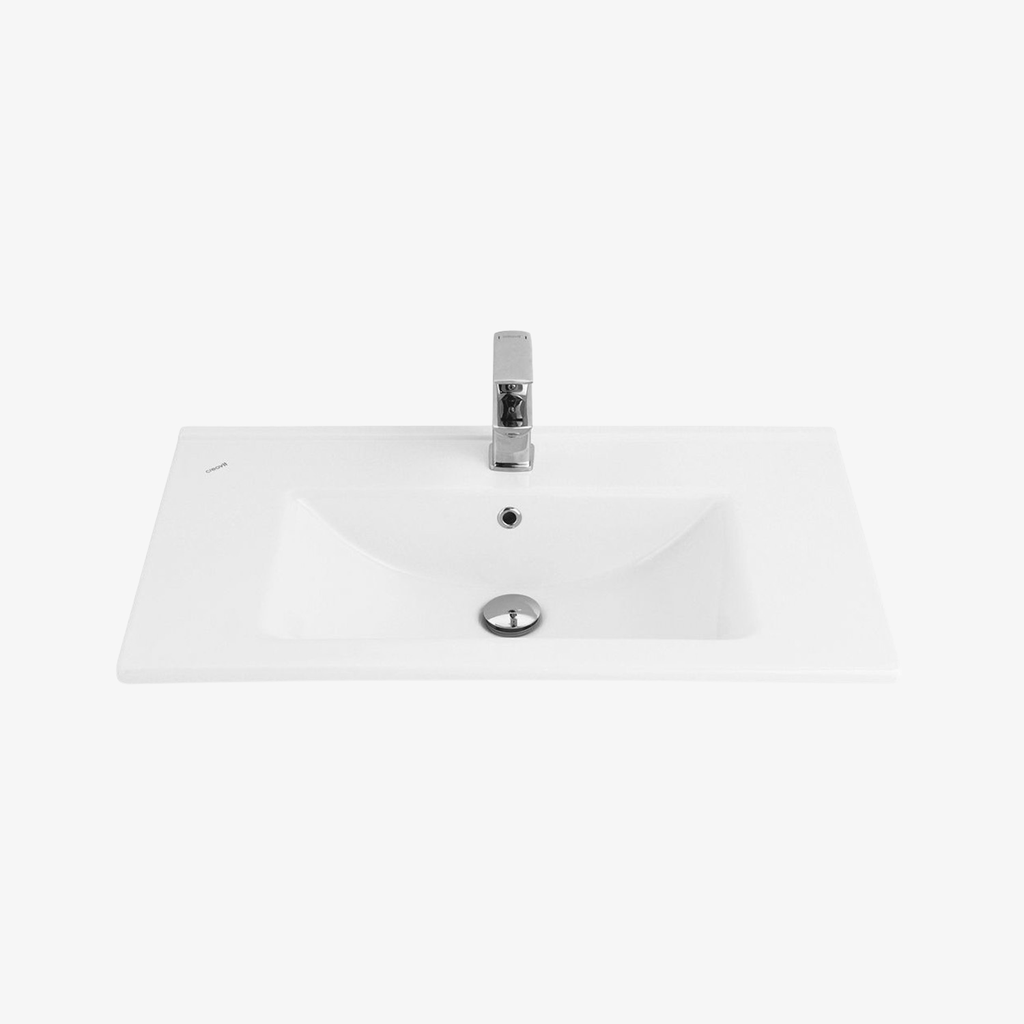 [10412051] Keramische Wastafel Selma Wit 80x45 cm