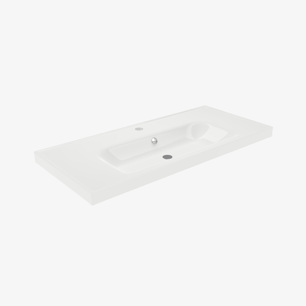 [W-FR-100-HW] Wastafel Keramische Frame Hoogglans Wit 100x45 cm