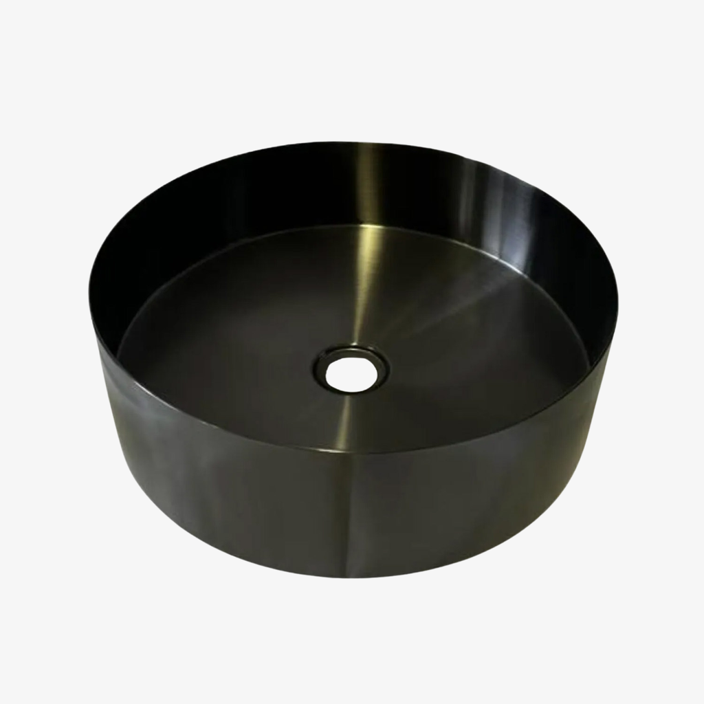 [10432034] Waskom Naomi Staal Zwart rond 40 cm