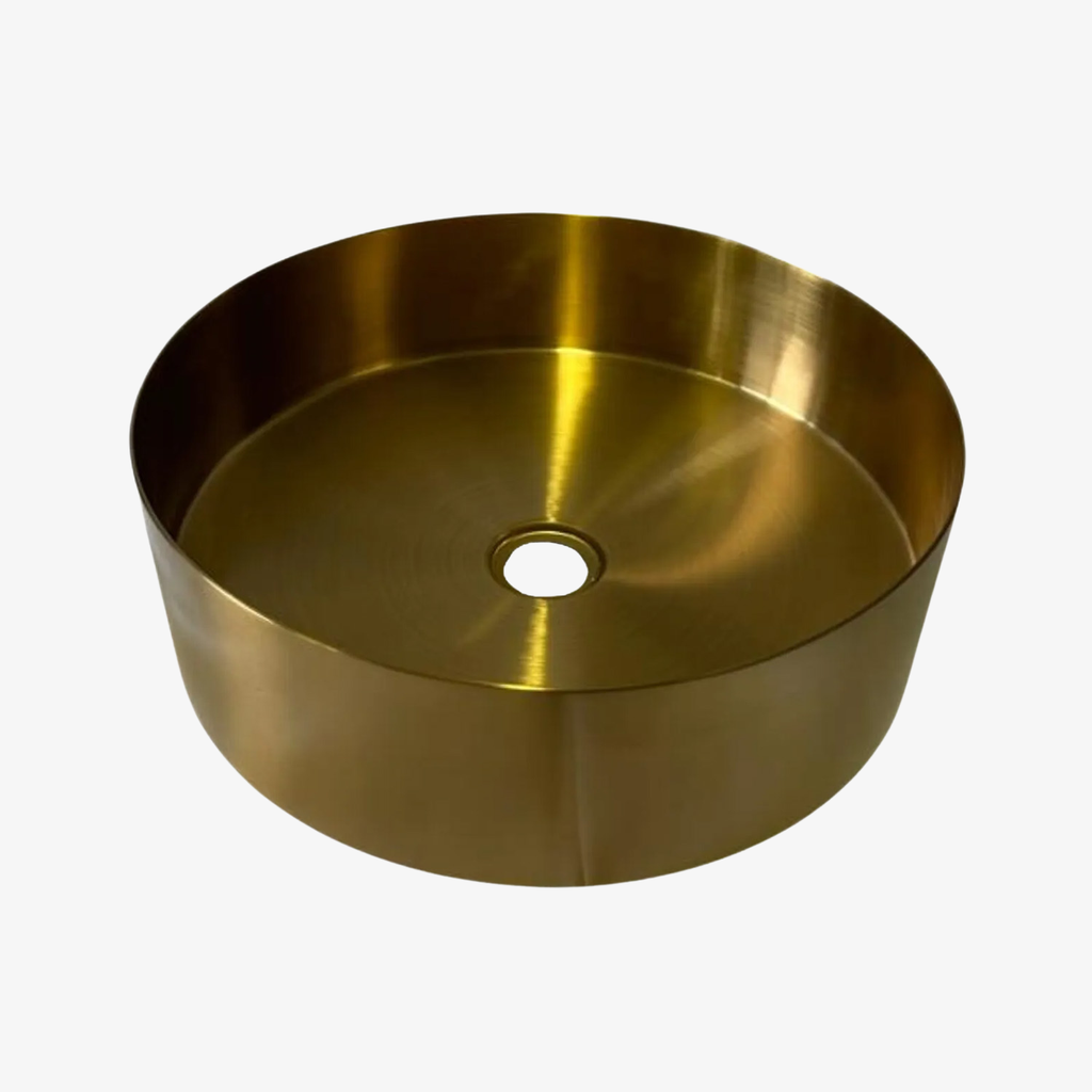 [10432035] Waskom Naomi Staal Brushed Gold Rond 40 cm