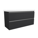 Bonn 120 cm Mat Zwart Wastafelmeubel Met Elite Wastafels