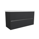 Berlin 120 cm Mat Zwart Wastafelmeubel Met Elite Wastafels