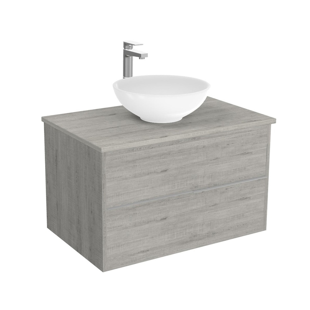 [BES80LWTWBM25Z] Essen Badkamermeubel 80 cm Lissabon - Onderkast MDF - Softclose semi handgreep 2 lades Inclusief keramische waskom met wastafelblad (MDF Zwart 25mm, Toledo)