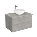 Essen Badkamermeubel 80 cm Lissabon - Onderkast MDF - Softclose semi handgreep 2 lades Inclusief keramische waskom met wastafelblad