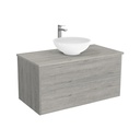 Essen Badkamermeubel 100 cm Lissabon - Onderkast MDF - Softclose semi handgreep 2 lades Inclusief keramische waskom met wastafelblad