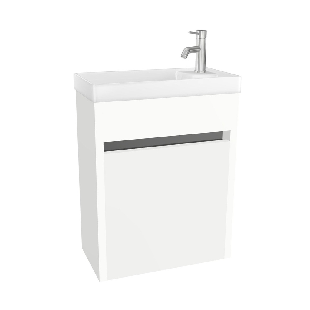 [B-VE-40-OK-HW-W-VE] Venlo 40 cm Hoogglans Wit Toiletmeubel Met Ventidue Wastafels