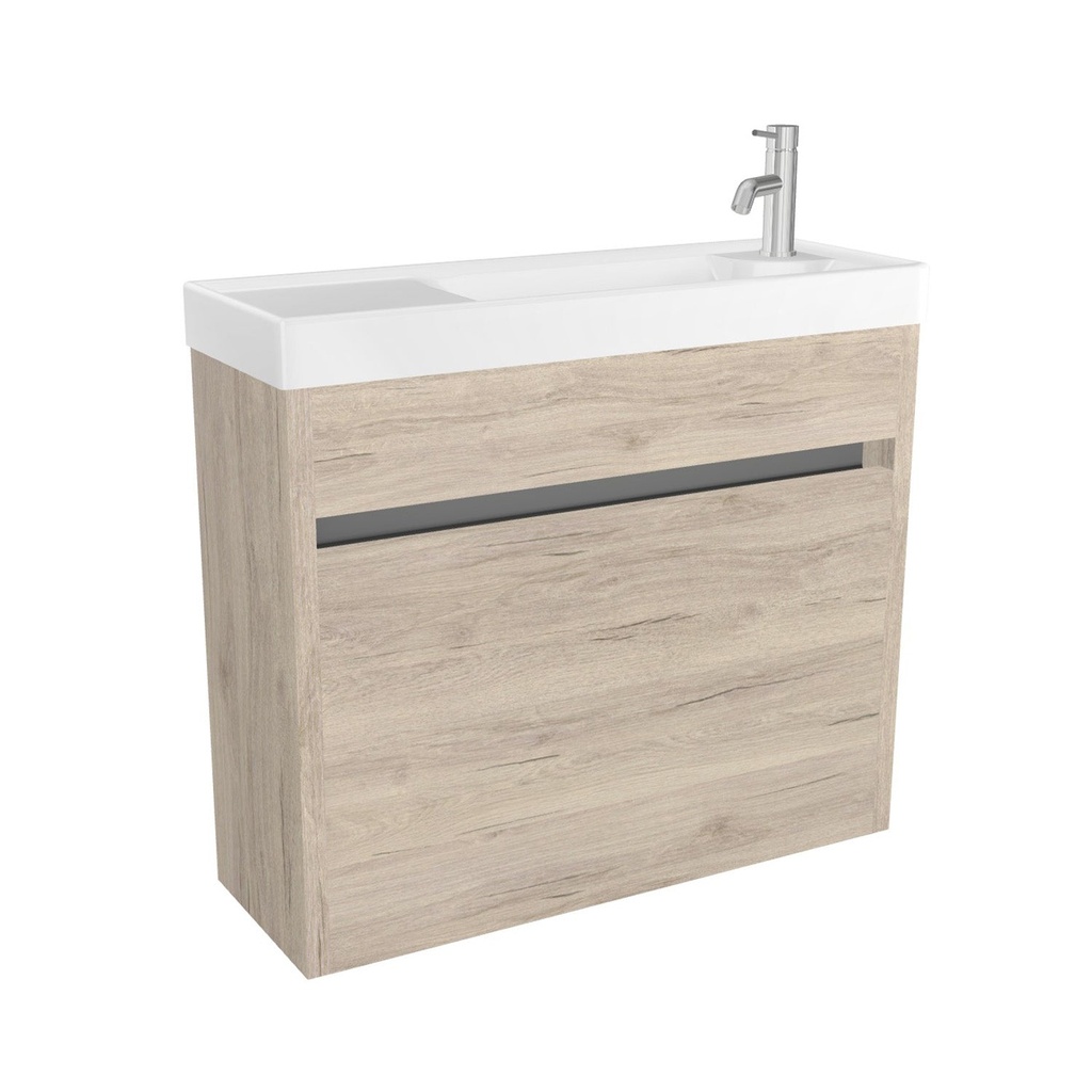 [B-VE-60-OK-DE-W-VE] Venlo 60 cm Duitse Eik Toiletmeubel Met Ventidue Wastafels