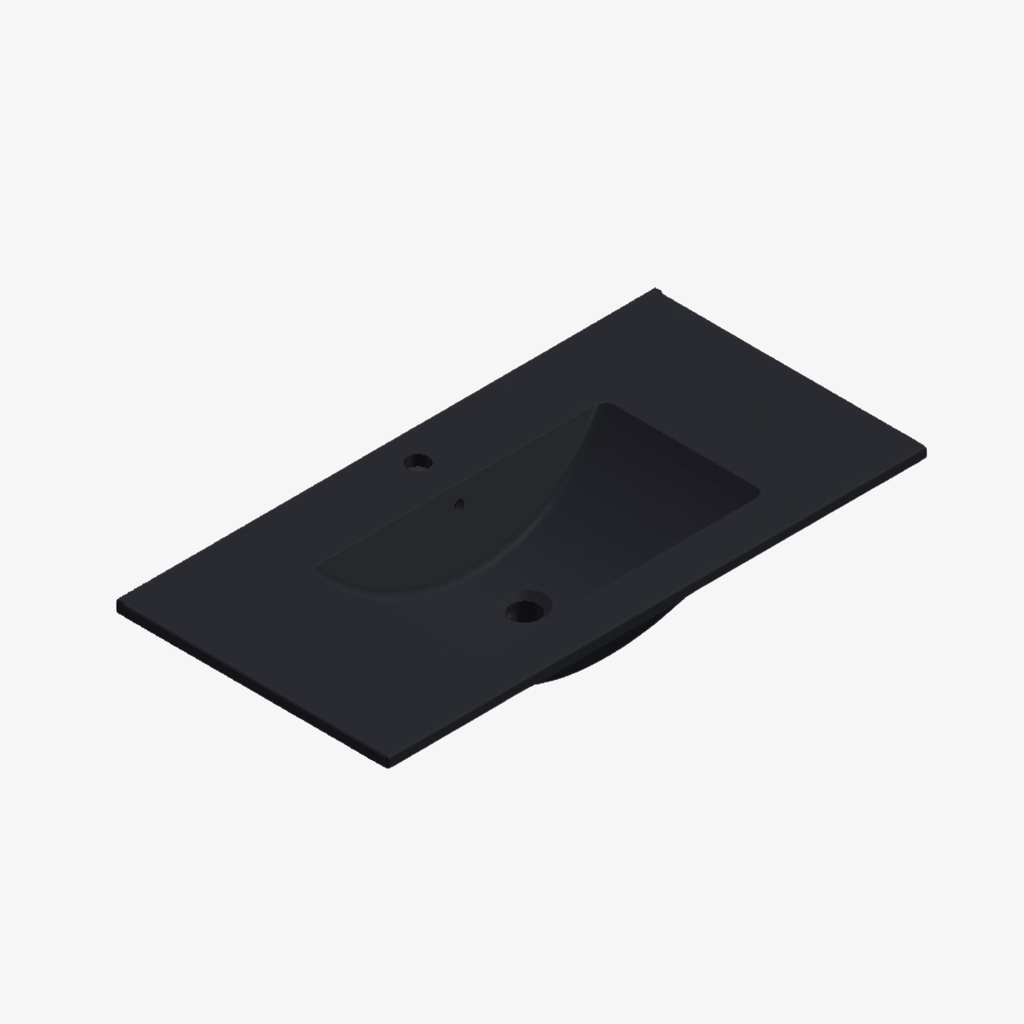 [10412023] Wastafel Sofie met Kraangat Mat Zwart 90x46 cm