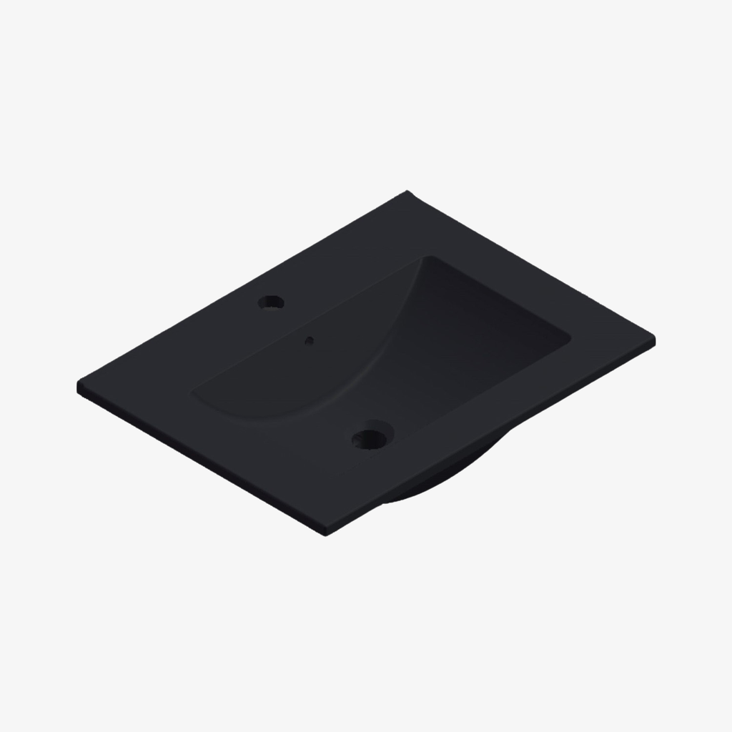 [10412033] Wastafel Sofie Zonder Kraangat Mat Zwart 60x46 cm