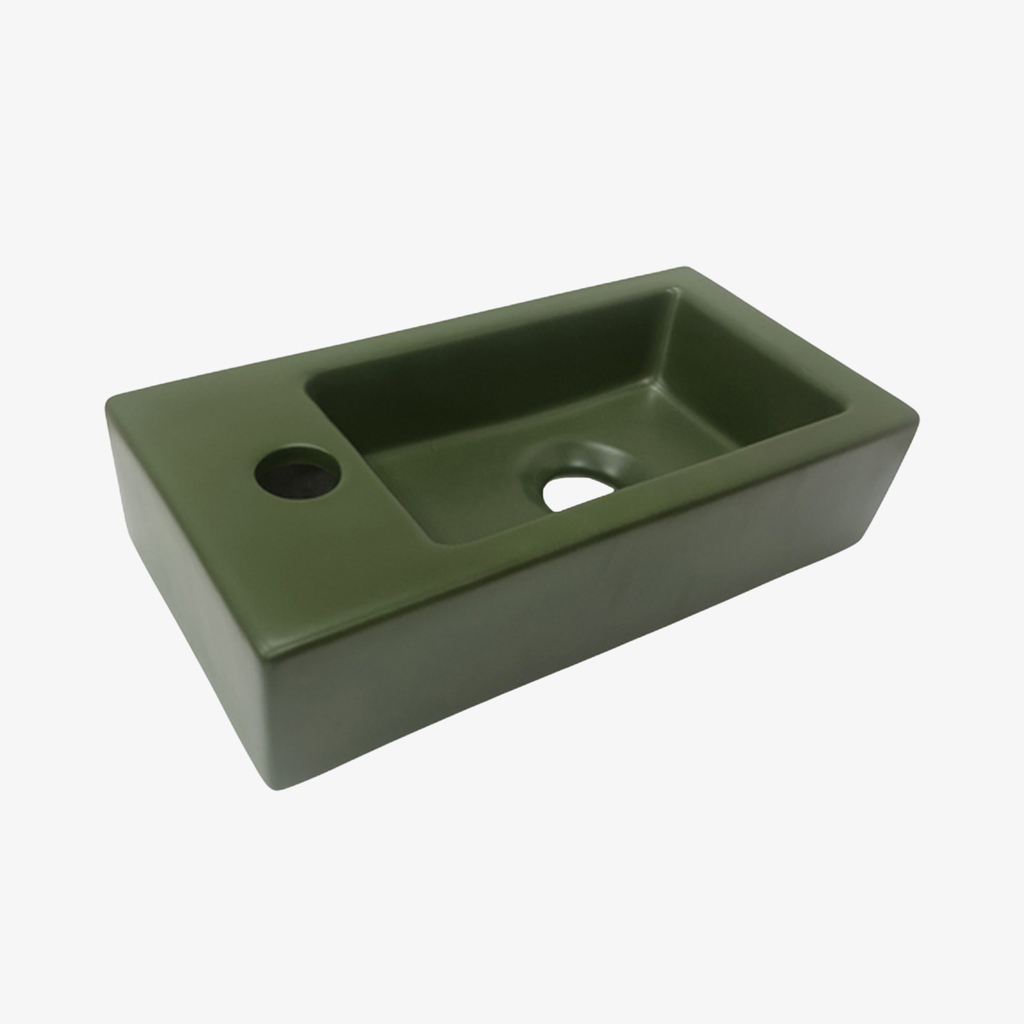 [10412048] Fontein Wasbak Milou Mini Links Mat Groen 37x9x18 cm (BxHXD)