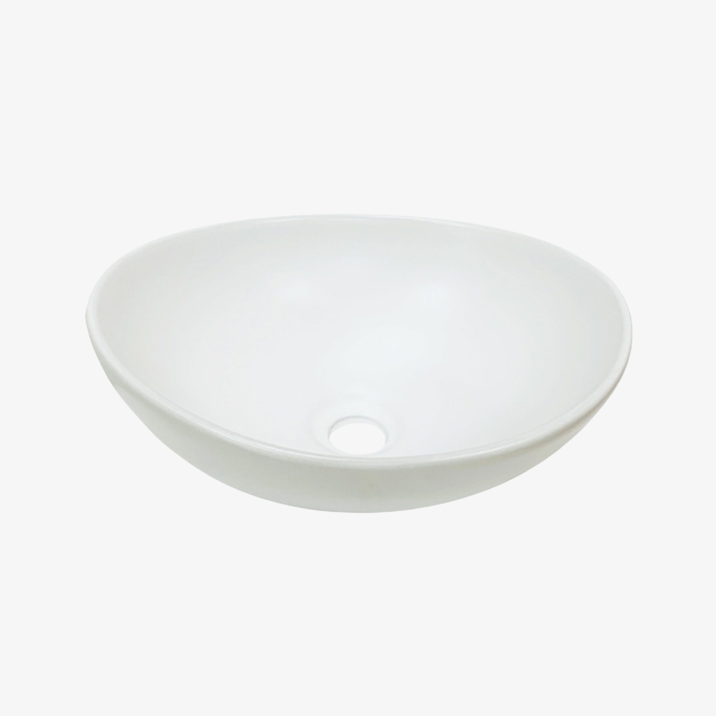 [10432033] Waskom Anna Ovaal Mat Wit 40x33 cm