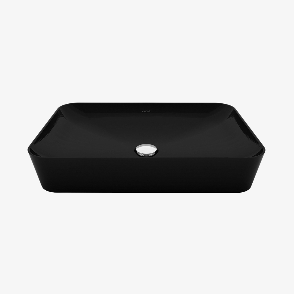 [10432040] Keramische Wastafel/Waskom Robin - Rechthoek Zonder Kraangat Zwart 60x40 cm
