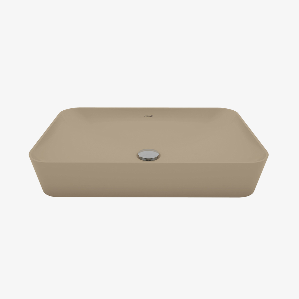 [10432044] Keramische Wastafel/Waskom Robin - Rechthoek Zonder Kraangat Cappucino 60x40 cm