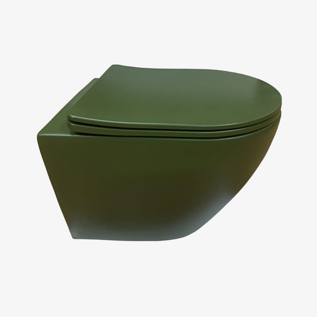 [20510030] Wandcloset Sara Mat Groen - Rimless - Inclusief Softclose Toiletzitting