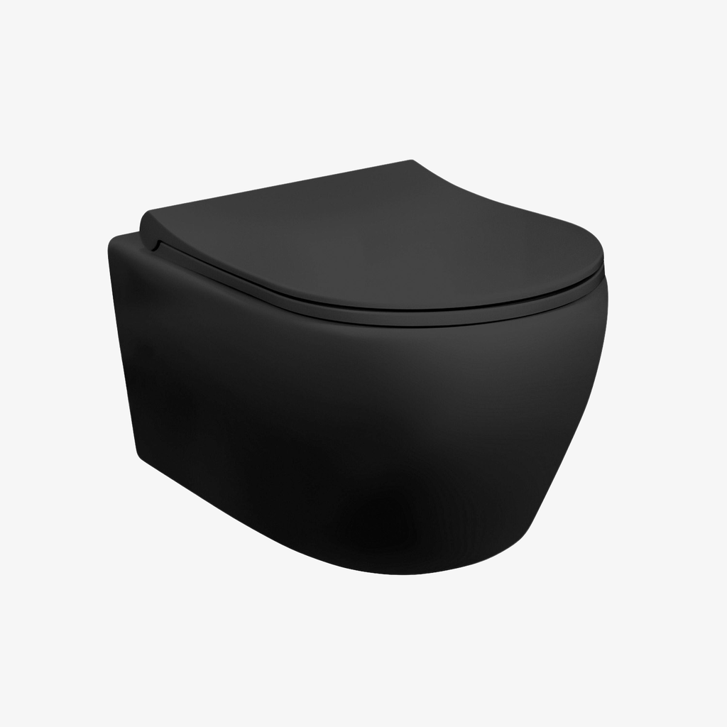 [20510024] Wandcloset Mat Zwart - Bidet Rachel