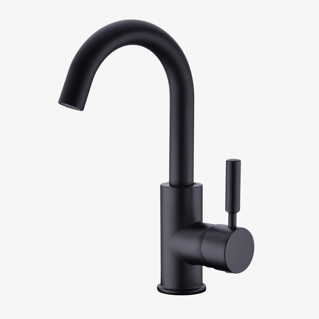 [20140030] Wastafelkraan Julia Eéngreeps 3/8 Inch Draaibaar Opbouw Rond Mat Zwart