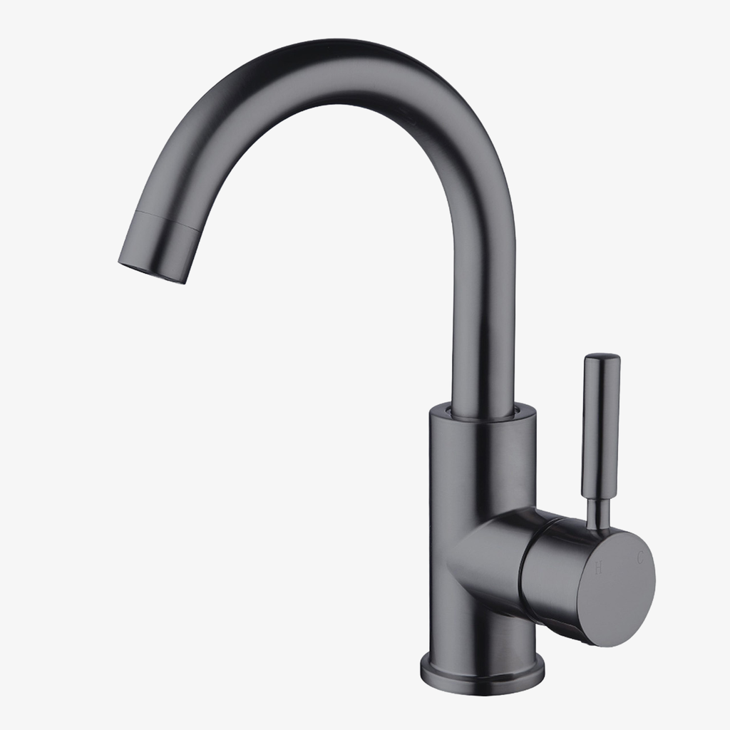 [20140031] Wastafelkraan Julia Eéngreeps 3/8 Inch Draaibaar Opbouw Rond Gun Metal