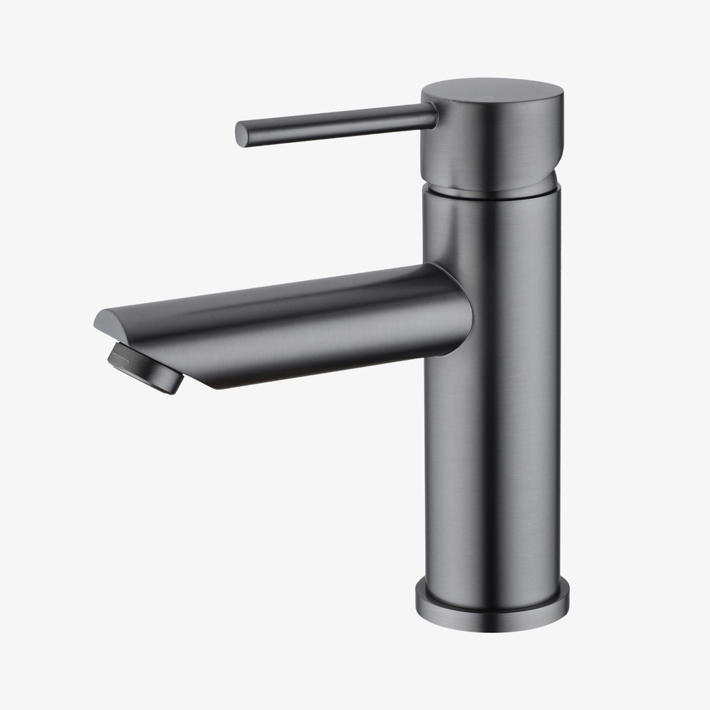 [20140040] Wastafelkraan Fenna Eéngreeps 3/8 Inch Opbouw Rond Gun Metal