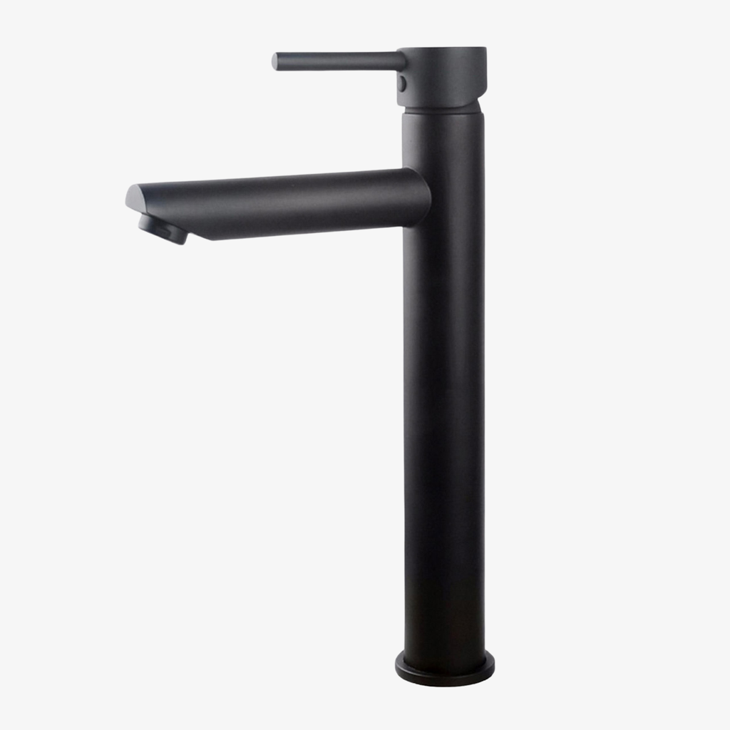 [20140042] Wastafelkraan Tessa Hoge Eéngreeps 3/8 Inch Opbouw Rond Mat Zwart