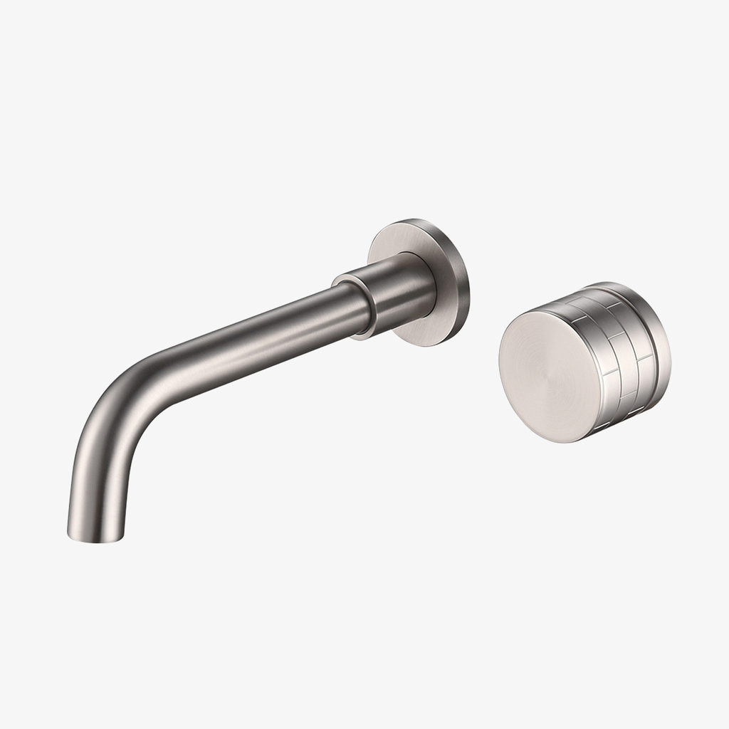 [20140064] Wastafelkraan Jasmijn RVS - Met Uitloop 21 cm - Inbouw - 2-Gats - 2 Greeps Knop