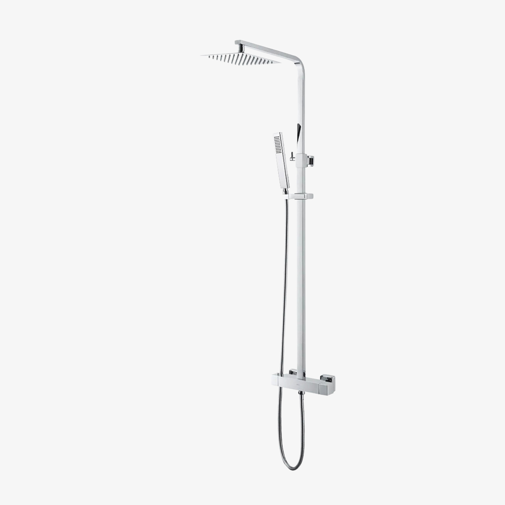 [20120020] Olivia Opbouw Regendouche Thermostatisch Vierkant 26,5 cm Chroom