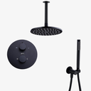 Showerset Lieke Thermostatisch Inbouw Rond 10 Inch Plafond 25 cm Mat Zwart