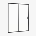 Douche Schuifdeur Noortje 160 cm 6 mm Transparant Zwart