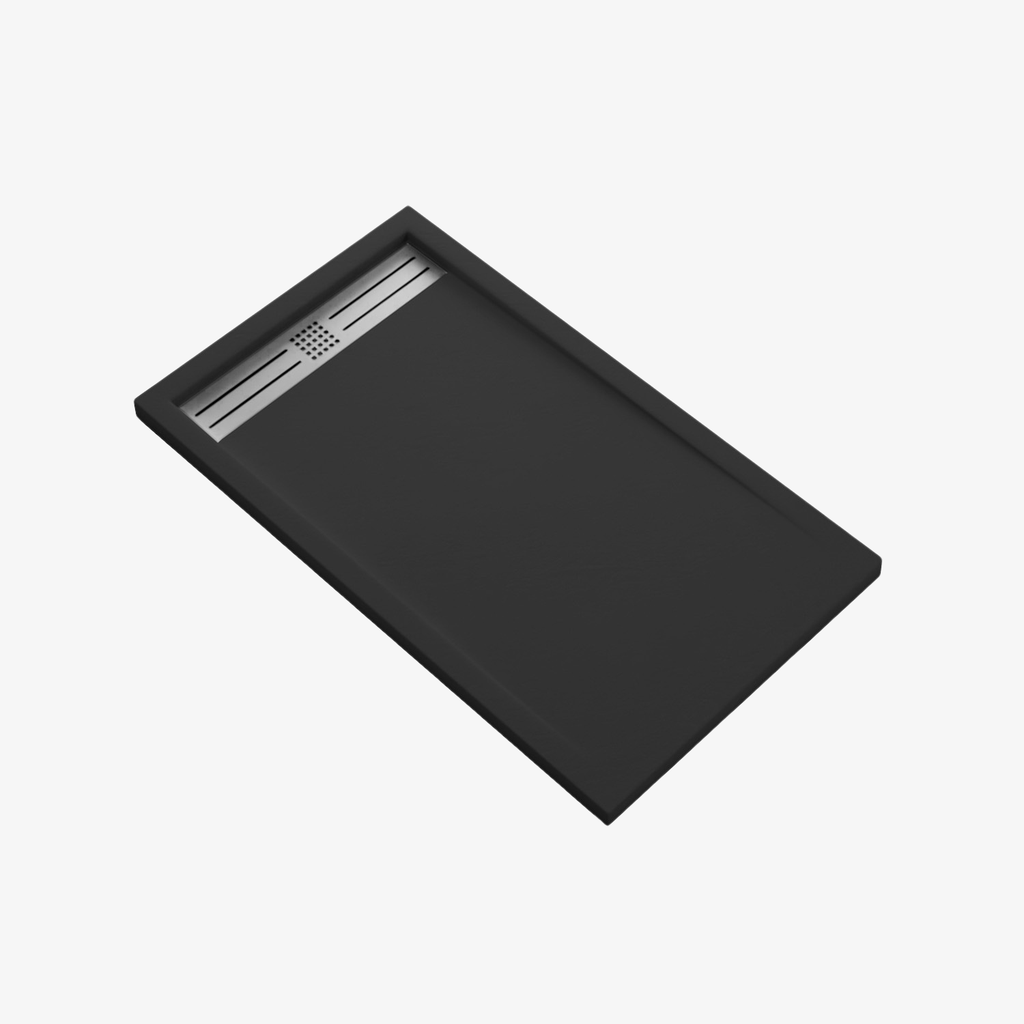 [20350035] Douchebak Composietsteen Esther Mat Zwart 180x90x3 cm