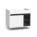 Aachen 65 cm Hoogglans Wit - Onderkast MDF - Softclose semi handgreep 1 Deur - Wastafelmeubel Voor Waskom