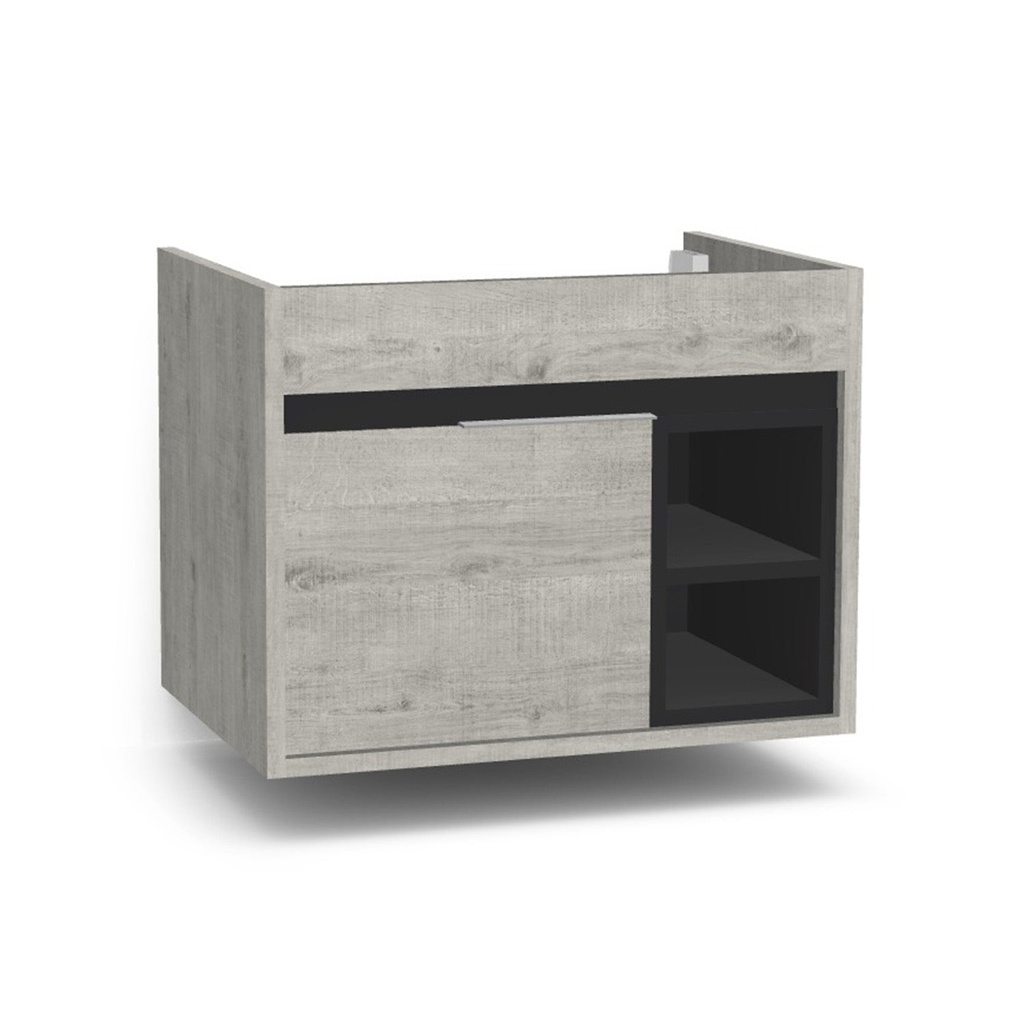 [C-AC-65-0K-LS] Aachen 65 cm Lissabon - Onderkast MDF - Softclose semi handgreep 1 Deur - Wastafelmeubel Voor Waskom