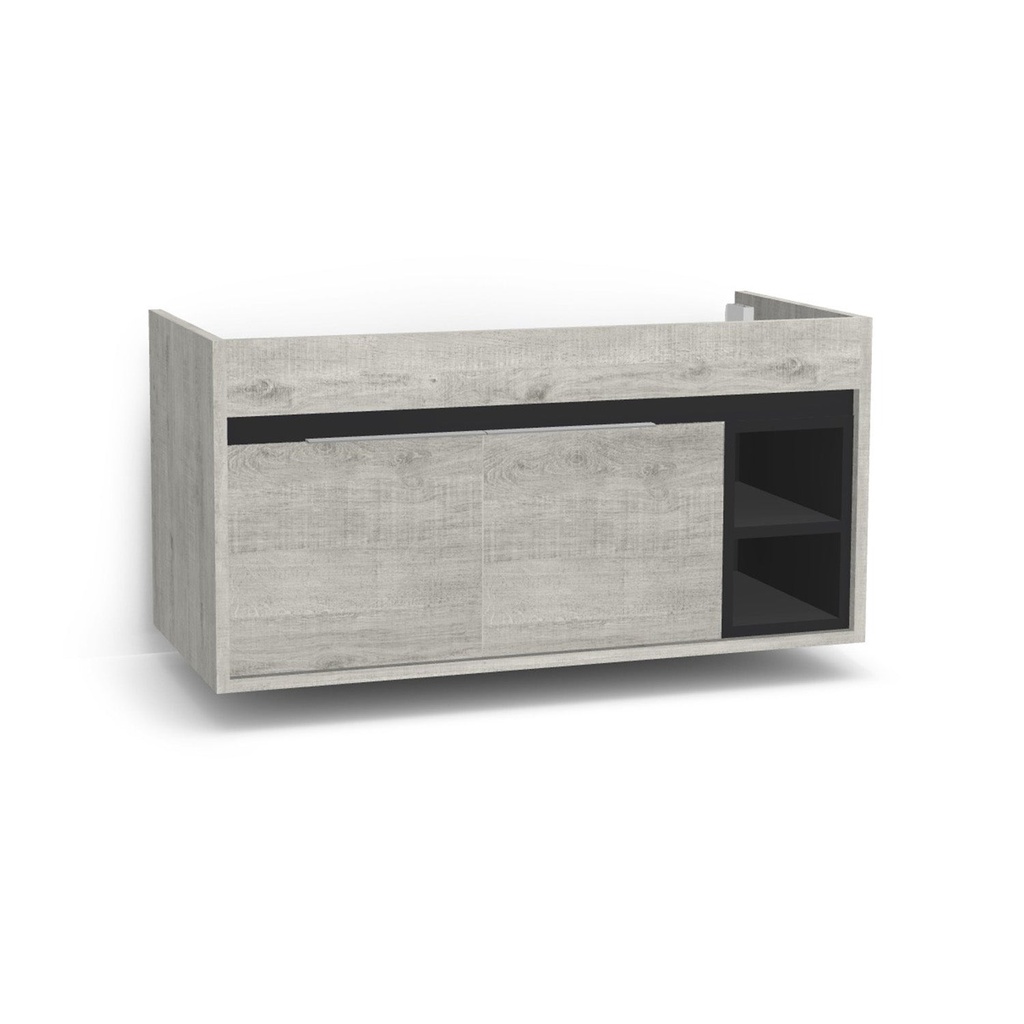 [C-AC-100-0K-LS] Aachen 100 cm Lissabon - Onderkast MDF - Softclose semi handgreep 2 Deuren - Wastafelmeubel Voor Waskom