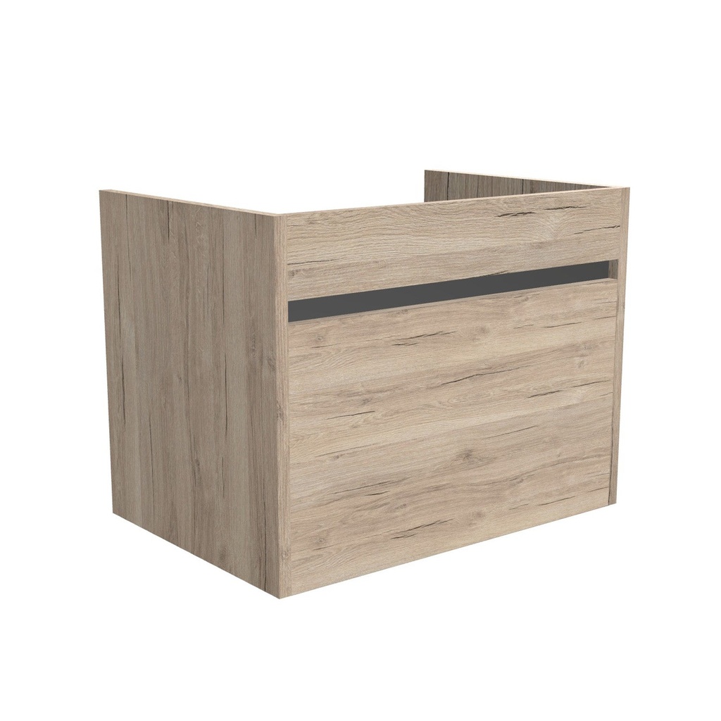 [B-AM-65-OK-DE] Amsterdam 65 cm Duitse Eik - Onderkast MDF - Softclose Greeploos 1 Lade 1 Binnenlade - Wastafelmeubel Voor Waskom