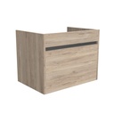 Amsterdam 65 cm Duitse Eik - Onderkast MDF - Softclose Greeploos 1 Lade 1 Binnenlade - Wastafelmeubel Voor Waskom