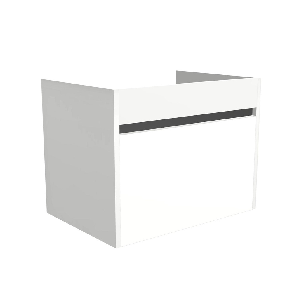 [B-AM-65-OK-HW] Amsterdam 65 cm Hoogglans Wit - Onderkast MDF - Softclose Greeploos 1 Lade 1 Binnenlade - Wastafelmeubel Voor Waskom