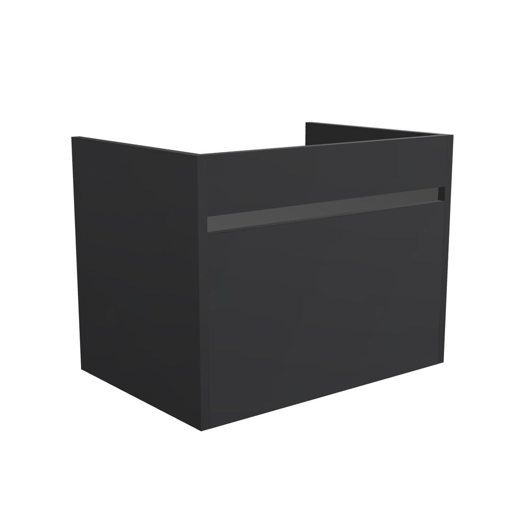 [B-AM-65-OK-MS] Amsterdam 65 cm Mat Zwart - Onderkast MDF - Softclose Greeploos 1 Lade 1 Binnenlade - Wastafelmeubel Voor Waskom