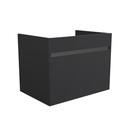 Amsterdam 65 cm Mat Zwart - Onderkast MDF - Softclose Greeploos 1 Lade 1 Binnenlade - Wastafelmeubel Voor Waskom