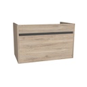 Amsterdam 80 cm Duitse Eik - Onderkast MDF - Softclose Greeploos 1 Lade 1 Binnenlade - Wastafelmeubel Voor Waskom