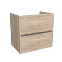 Berlin 65 cm Duitse Eik - Onderkast MDF - Softclose greeploos 2 Lades Onder Elkaar - Wastafelmeubel Voor Waskom