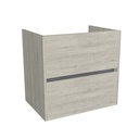Berlin 65 cm Lissabon - Onderkast MDF - Softclose greeploos 2 Lades Onder Elkaar - Wastafelmeubel Voor Waskom