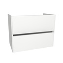 Berlin 80 cm Hoogglans Wit - Onderkast MDF - Softclose greeploos 2 Lades Onder Elkaar - Wastafelmeubel Voor Waskom