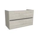 Berlin 100 cm Lissabon - Onderkast MDF - Softclose greeploos 2 Lades Onder Elkaar - Wastafelmeubel Voor Waskom