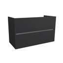 Berlin 100 cm Mat Zwart - Onderkast MDF - Softclose greeploos 2 Lades Onder Elkaar - Wastafelmeubel Voor Waskom